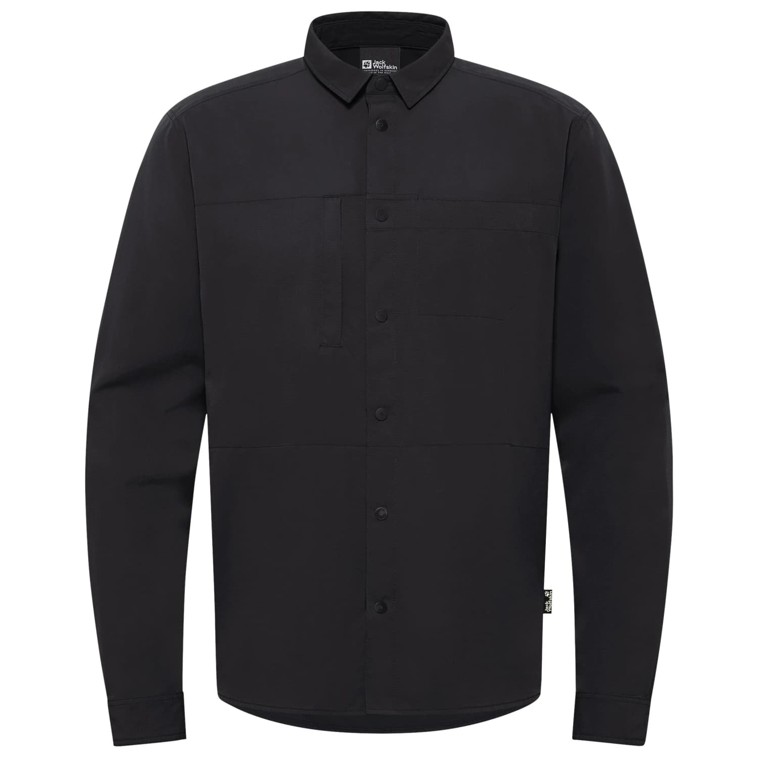 Мъжка риза с копчета Jack Wolfskin Sierra Canyon L/S Shirt - Black