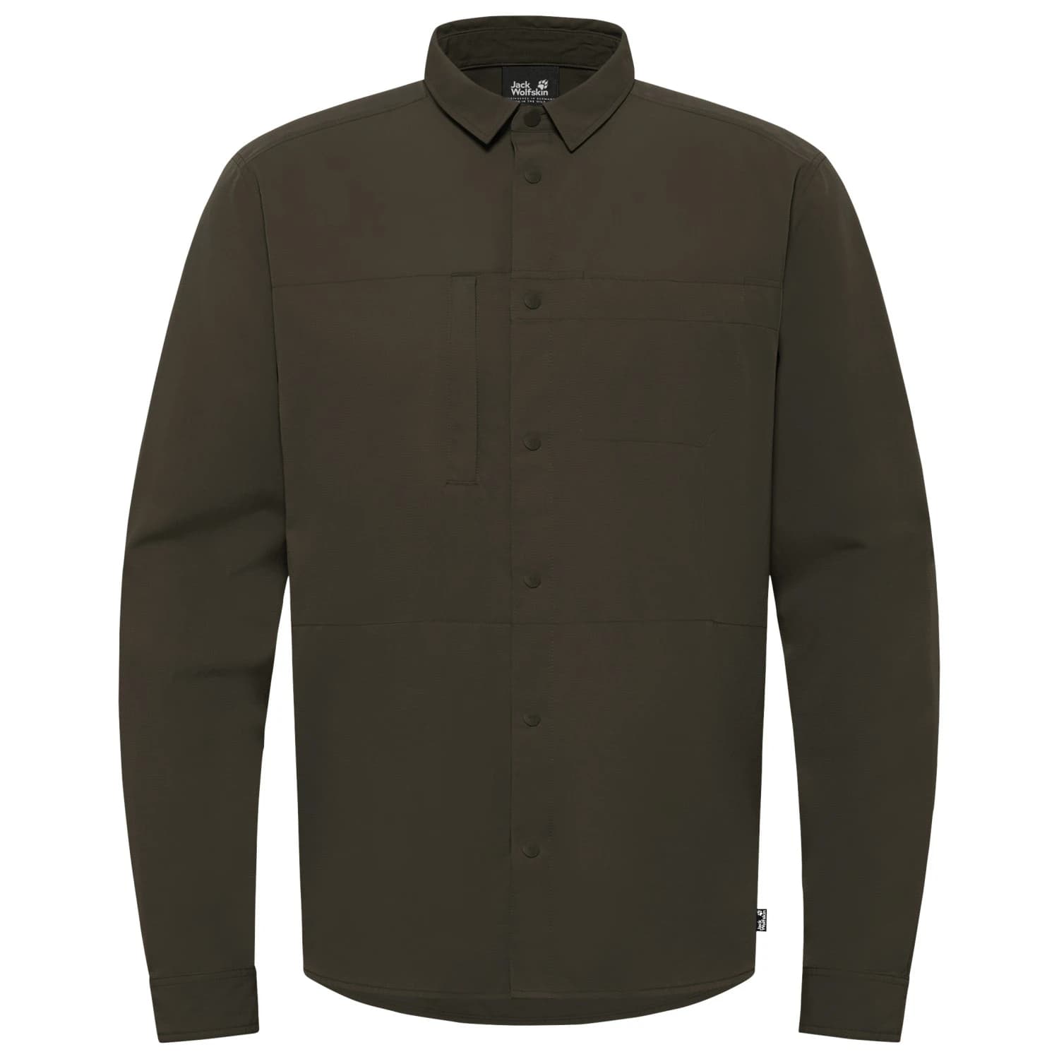 Мъжка риза с копчета Jack Wolfskin Sierra Canyon L/S Shirt - Obsidian Moss