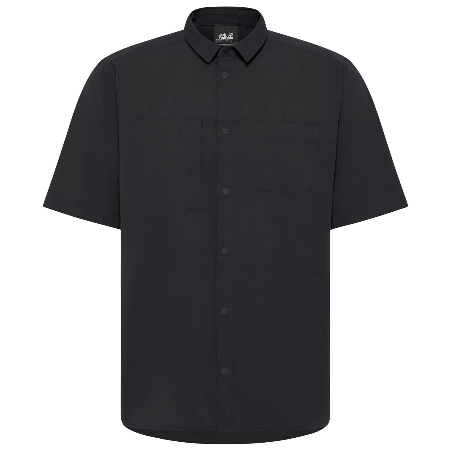 Мъжка риза с копчета Jack Wolfskin Sierra Canyon S/S Shirt - Black