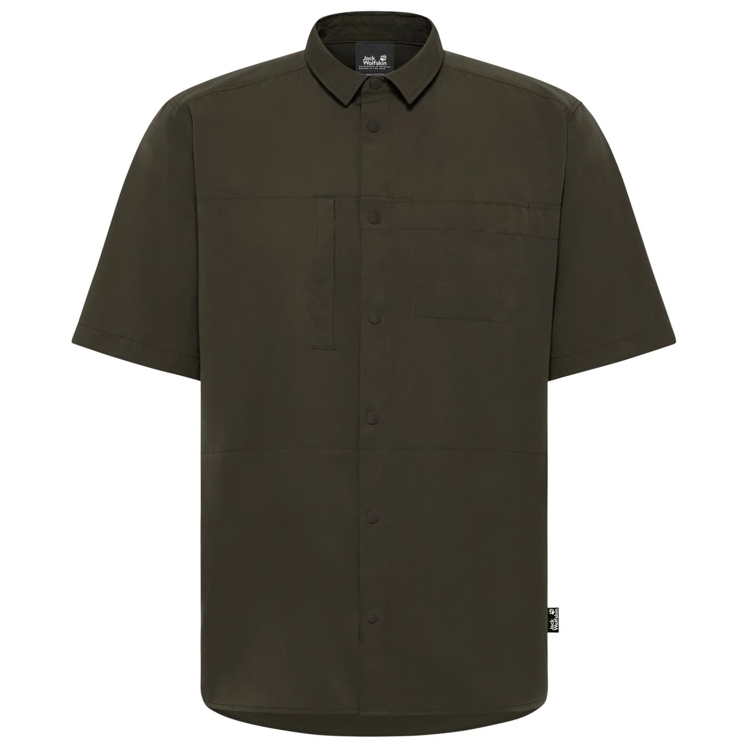 Мъжка риза с копчета Jack Wolfskin Sierra Canyon S/S Shirt - Obsidian Moss