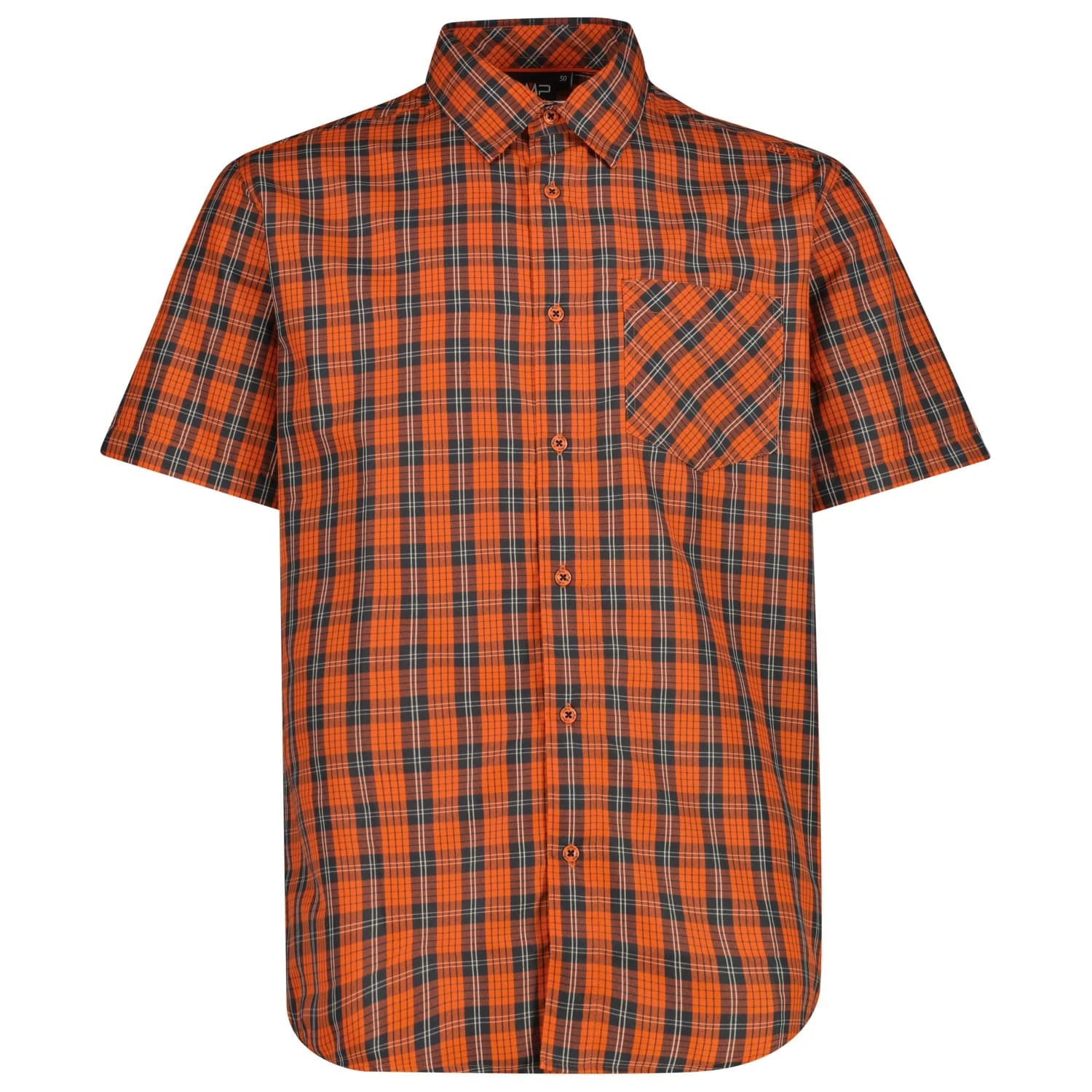 Мъжка риза с копчета CMP Full Button Shirt - Antracite / Orange / Vaniglia