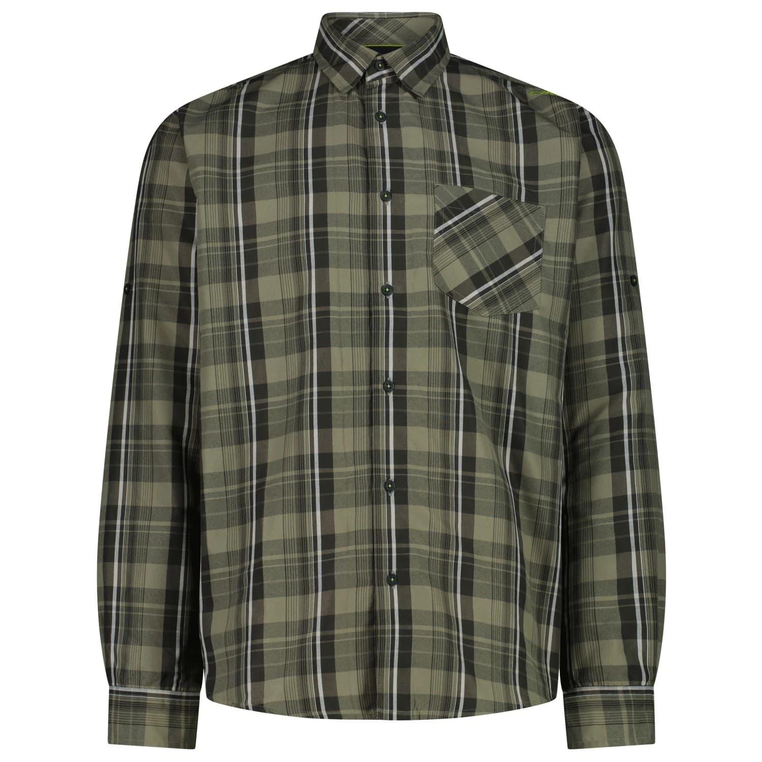 Мъжка риза с копчета CMP Shirt Long Sleeves Shirt - Sage / Pine / Bianco