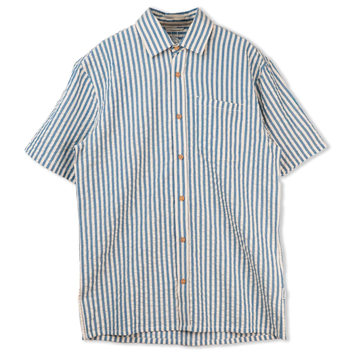 Мъжка риза с копчета LAKOR Seer Sucker Short Sleeve Shirt - Bering Sea