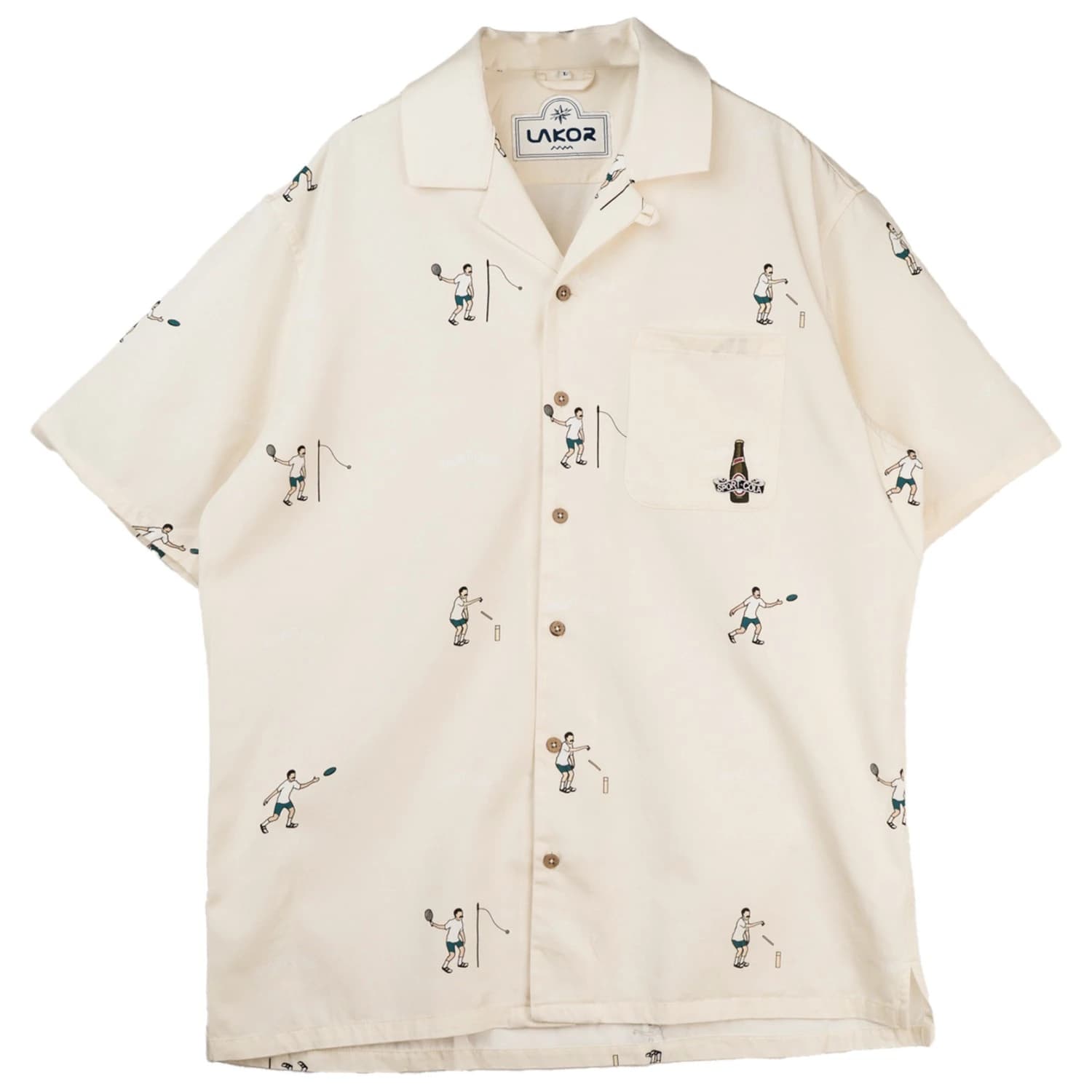 Мъжка риза с копчета LAKOR Sport Cola Campingsport Short Sleeve Shirt - Star White