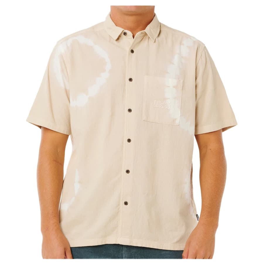 Мъжка риза с копчета Rip Curl Pacific Rinse S/S Shirt - Bone