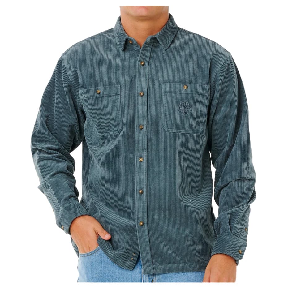 Мъжка риза с копчета Rip Curl Premium Surf Cord L/S Shirt - Pine Night