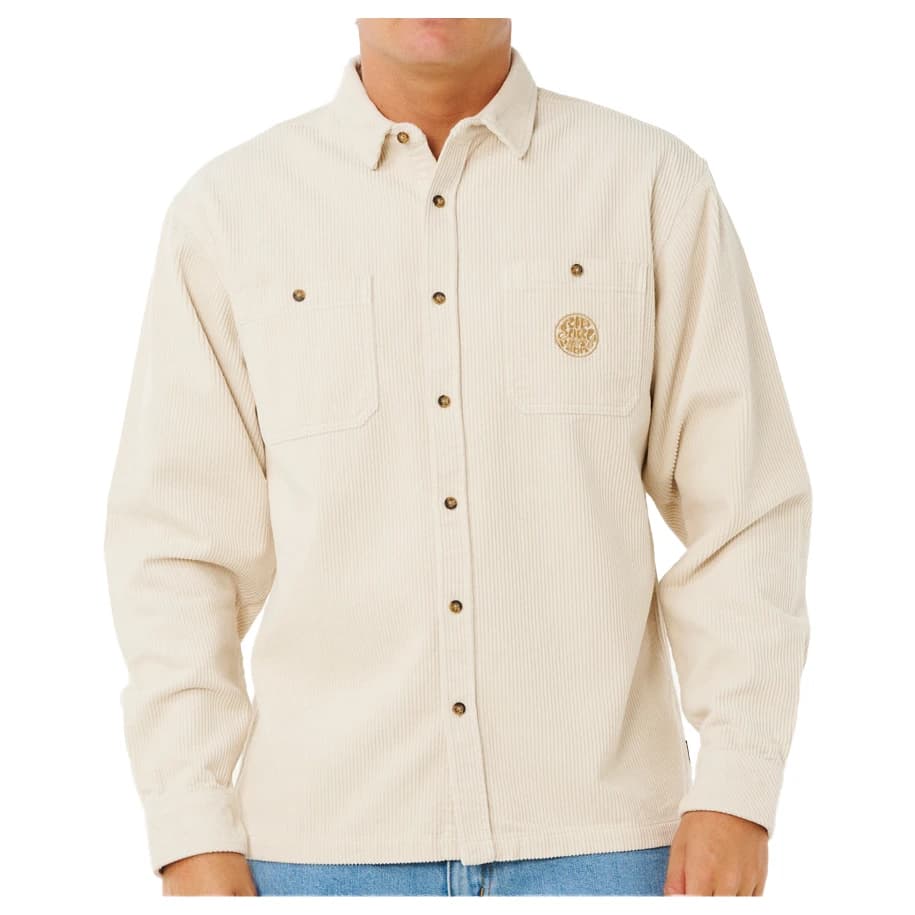 Мъжка риза с копчета Rip Curl Premium Surf Cord L/S Shirt - Sand Dune