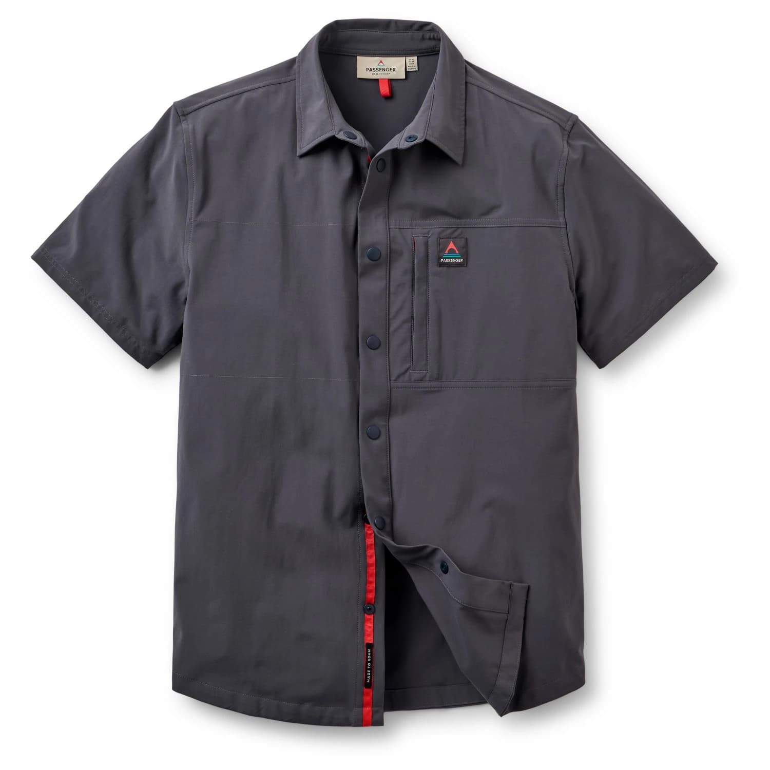 Мъжка риза с копчета Passenger Traveller S/S Stretch Shirt 2.0 Shirt - Storm Grey