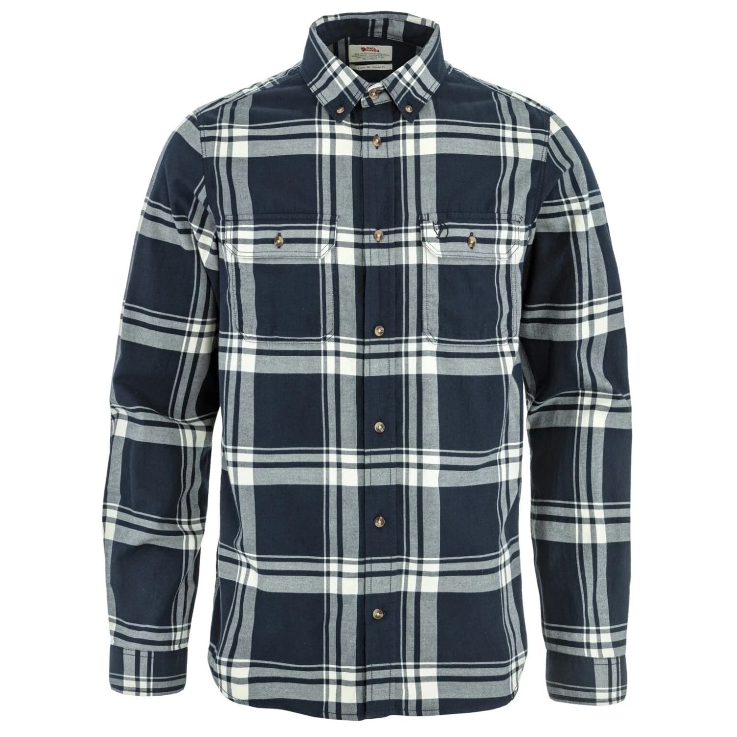 Мъжка риза с копчета Fjällräven Övik Lite Flannel Shirt - Dark Navy / Chalk White