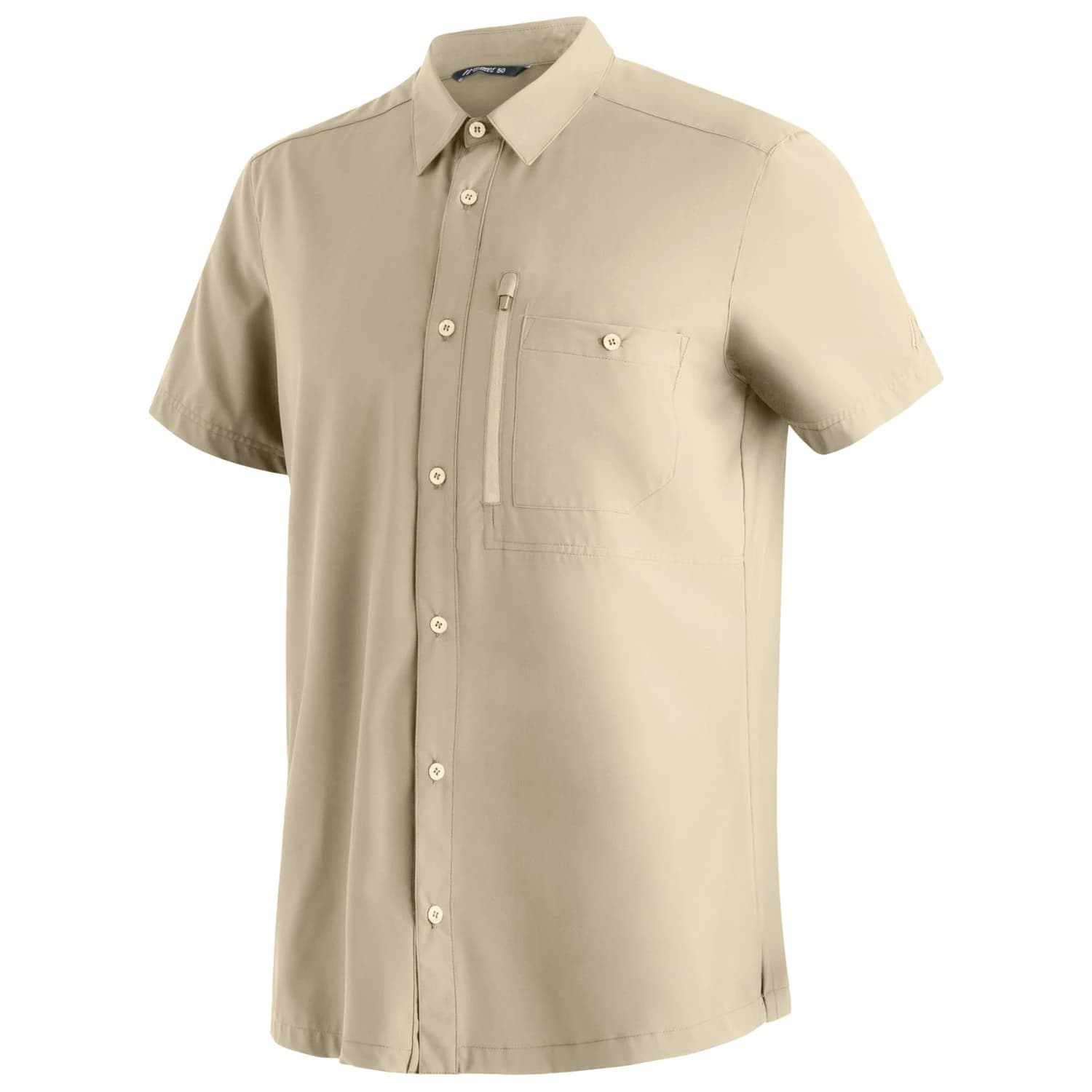 Мъжка риза с копчета Maier Sports Magos S/S Shirt - Brown Rice