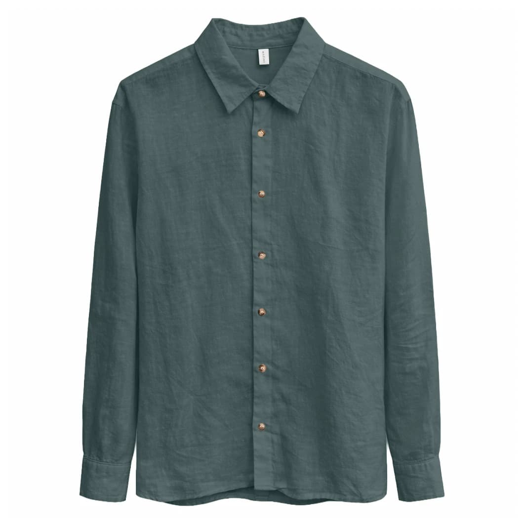 Мъжка риза с копчета Mazine Classic Linen Shirt - Bottle