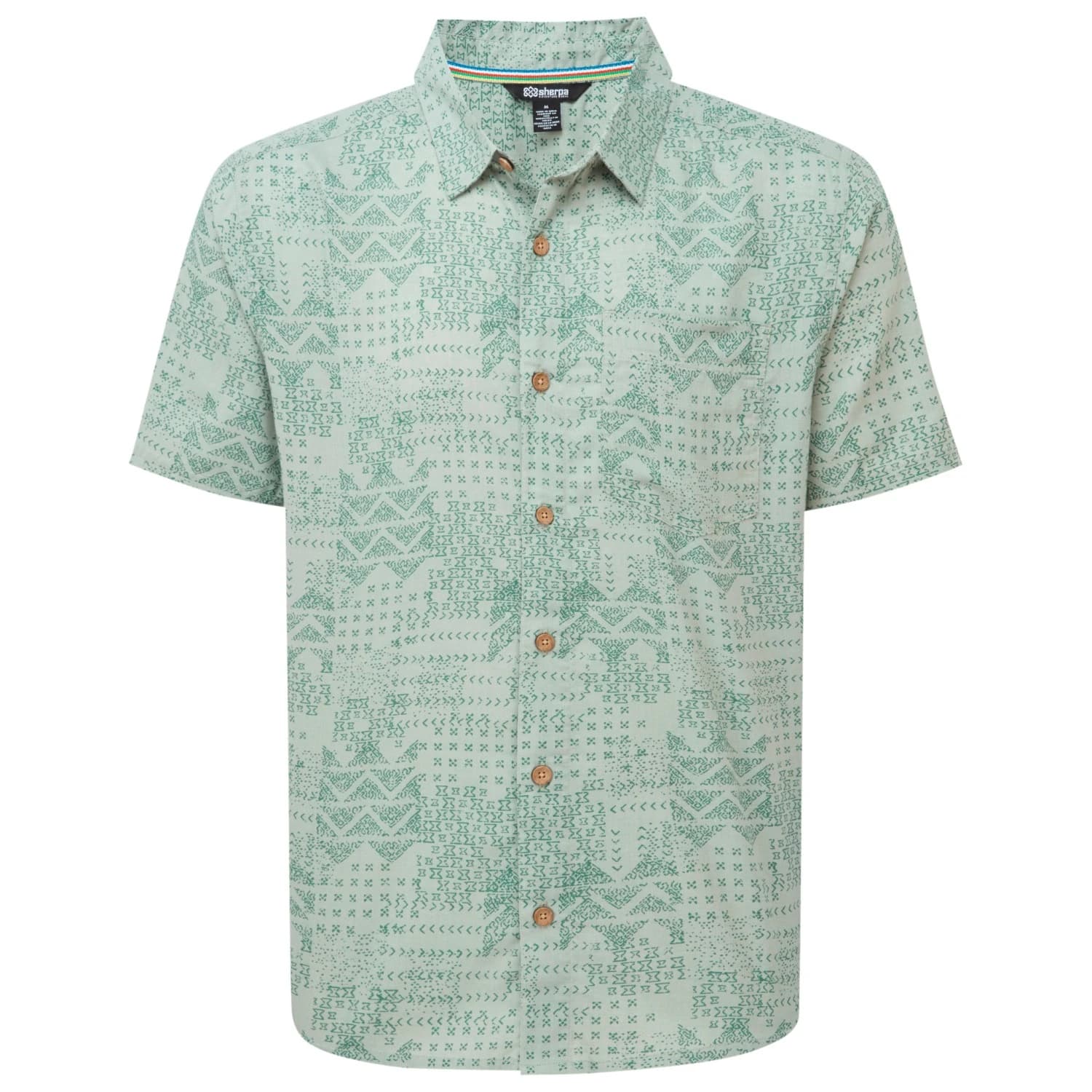 Мъжка риза с копчета Sherpa Puja S/S Shirt - Celery