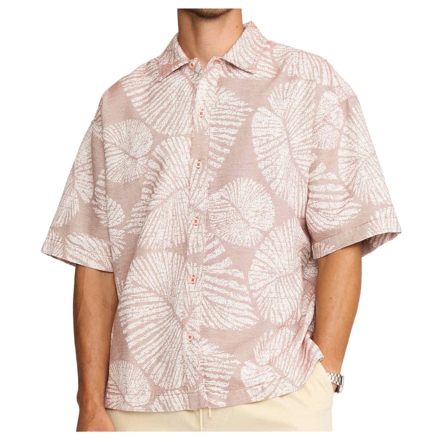Мъжка риза с копчета Revolution Oversize Short-Sleeved Shirt - Darkorange