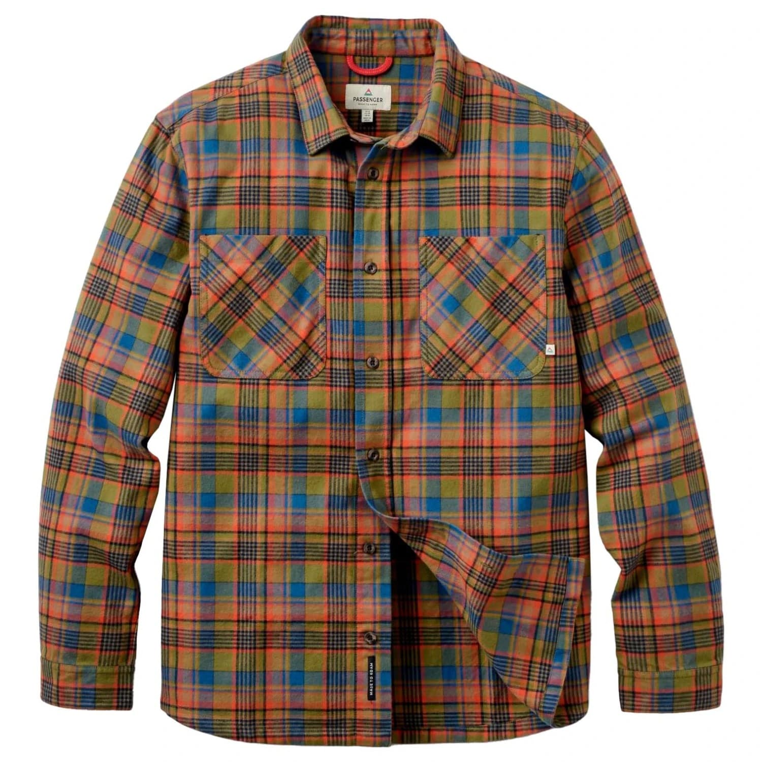 Риза с копчета Passenger Backcountry Flannel Check Shirt - Khaki / Dark Denim Check