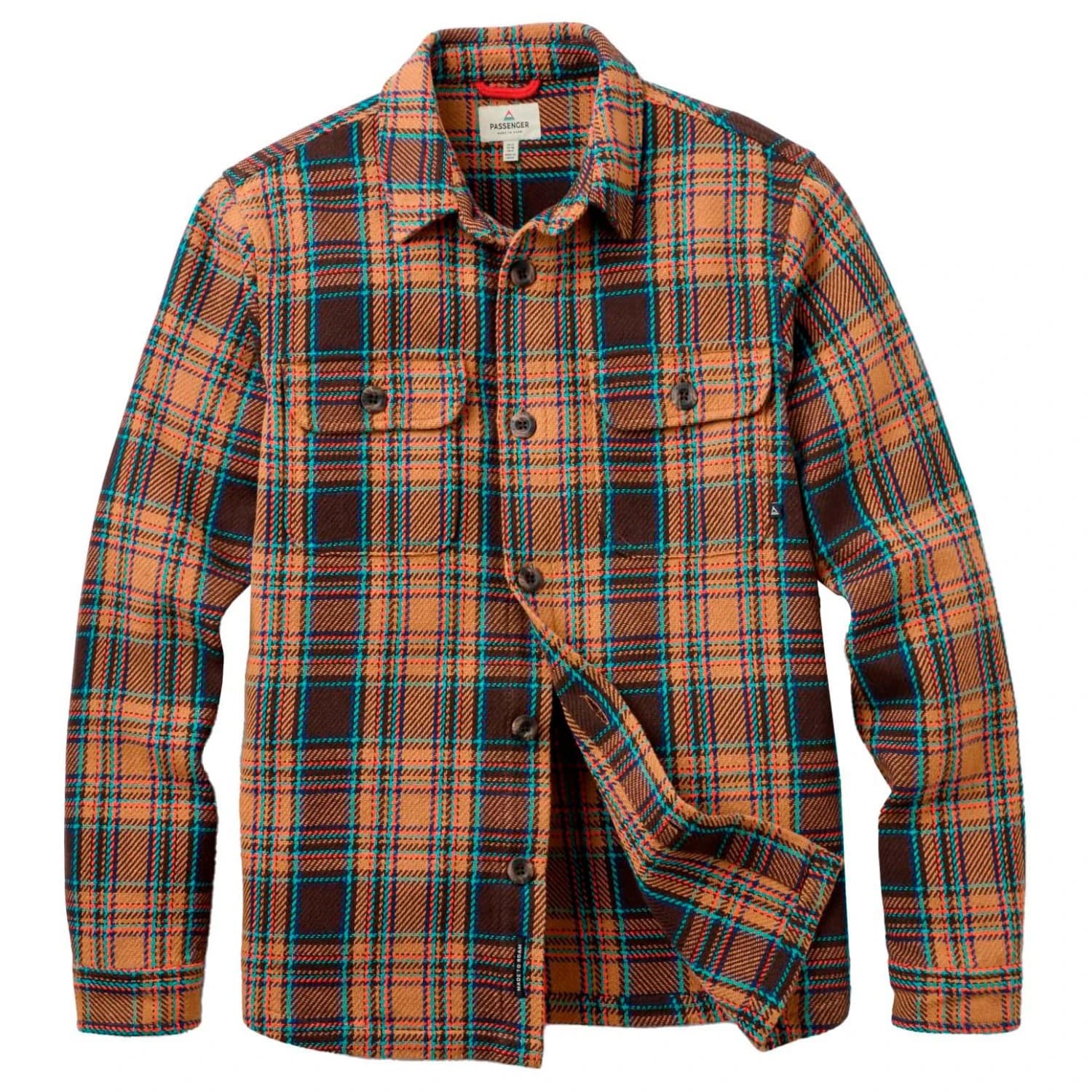 Риза с копчета Passenger Island Heavy Twill Shirt 2.0 Shirt - Caramel / Espresso Check