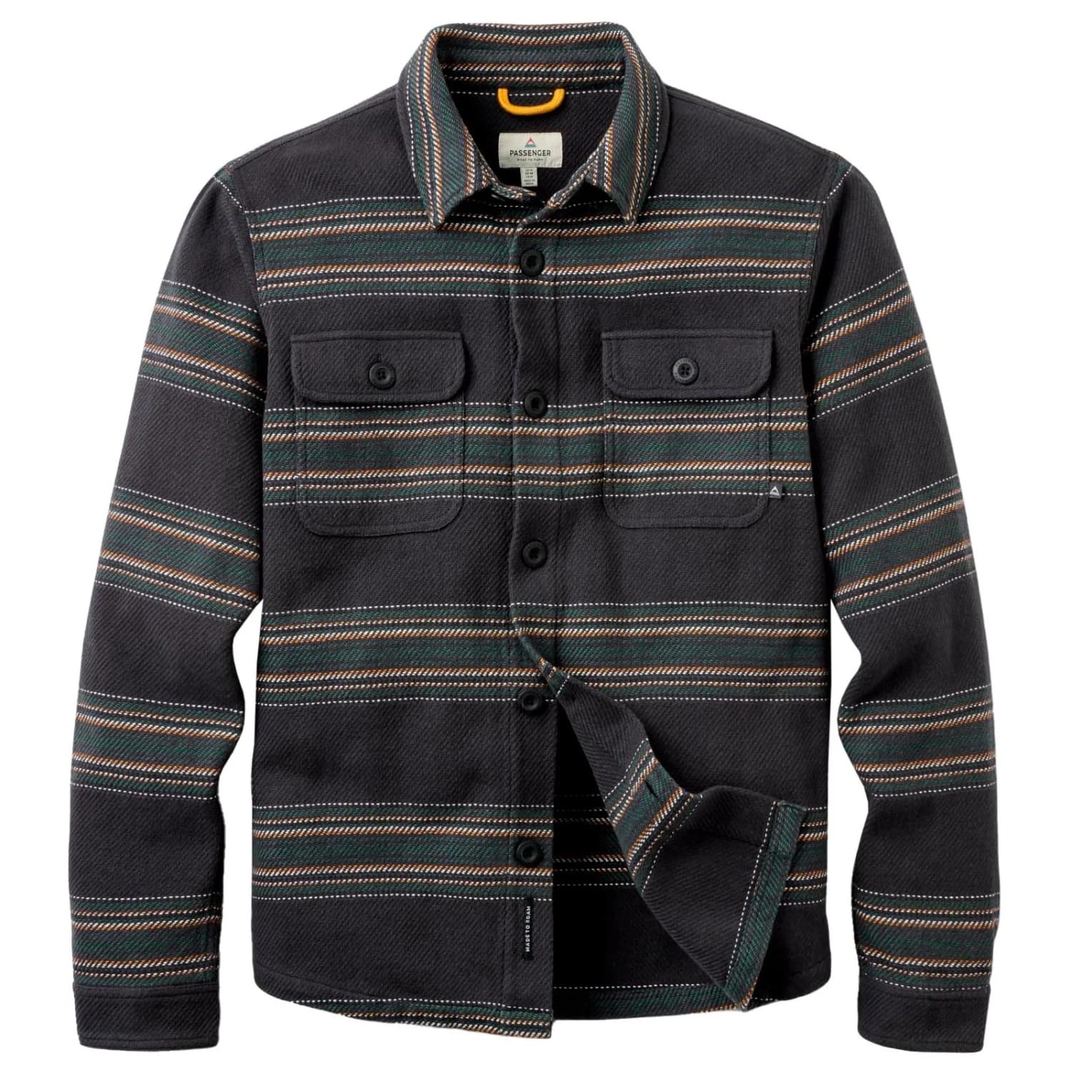 Риза с копчета Passenger Island Heavy Twill Shirt 2.0 Shirt - Faded Black Stripe