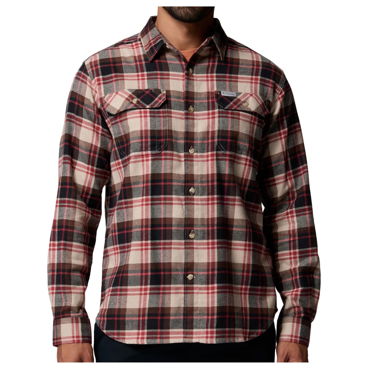 Мъжка риза с копчета Columbia Flare Gun Stretch Flannel Shirt - Ancient Fossil / Dispersed Plaid