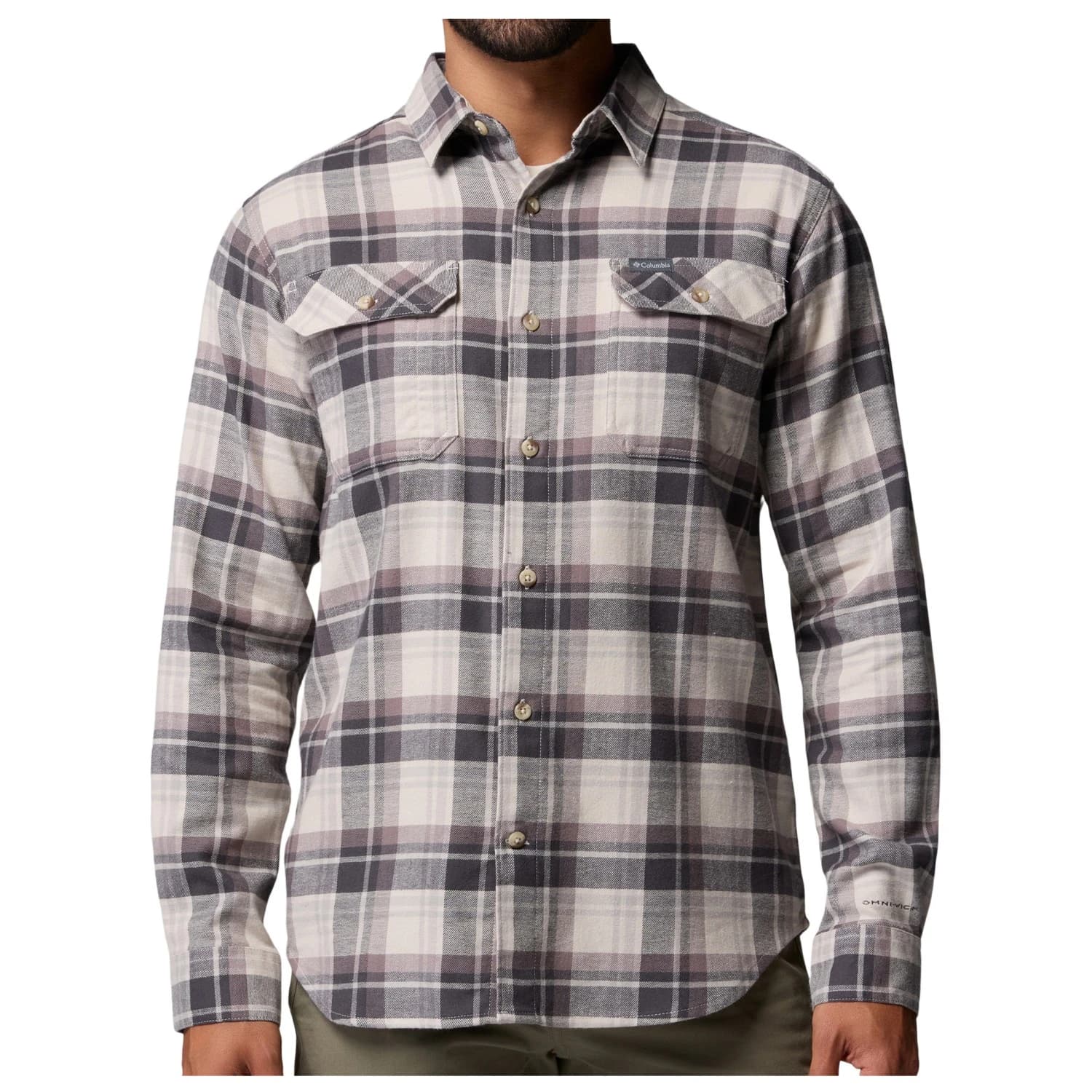 Мъжка риза с копчета Columbia Flare Gun Stretch Flannel Shirt - Dark Stone / Dispersed Plaid