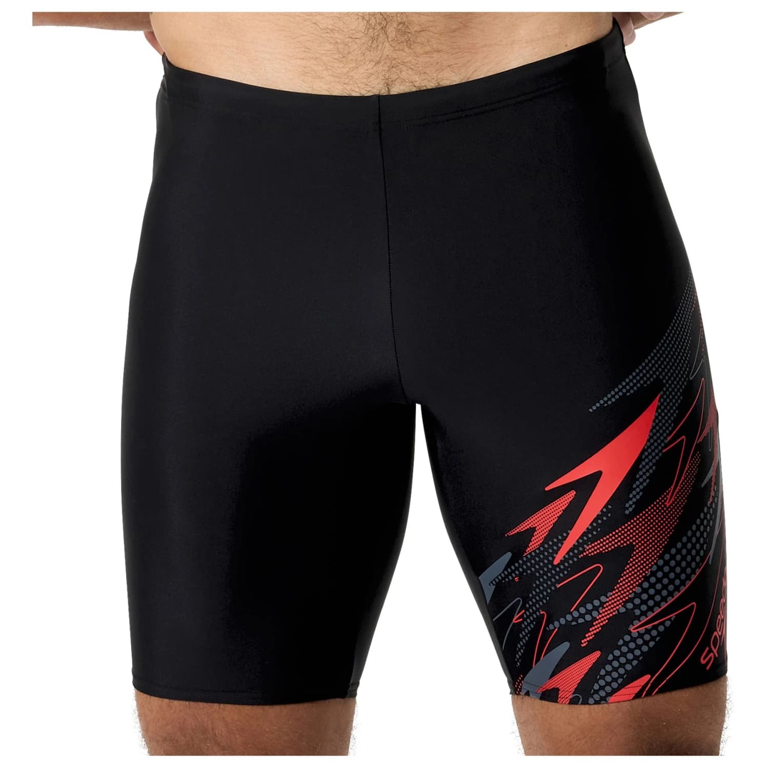Бански слипове Speedo Medley Logo Jammer Swim brief - Anthracite / High Risk Red