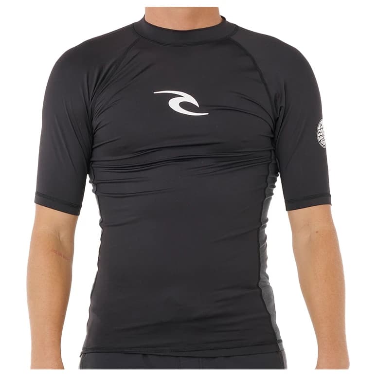 Мъжка плажна тениска от ликра Rip Curl Waves UPF Perf S/S Lycra - Black