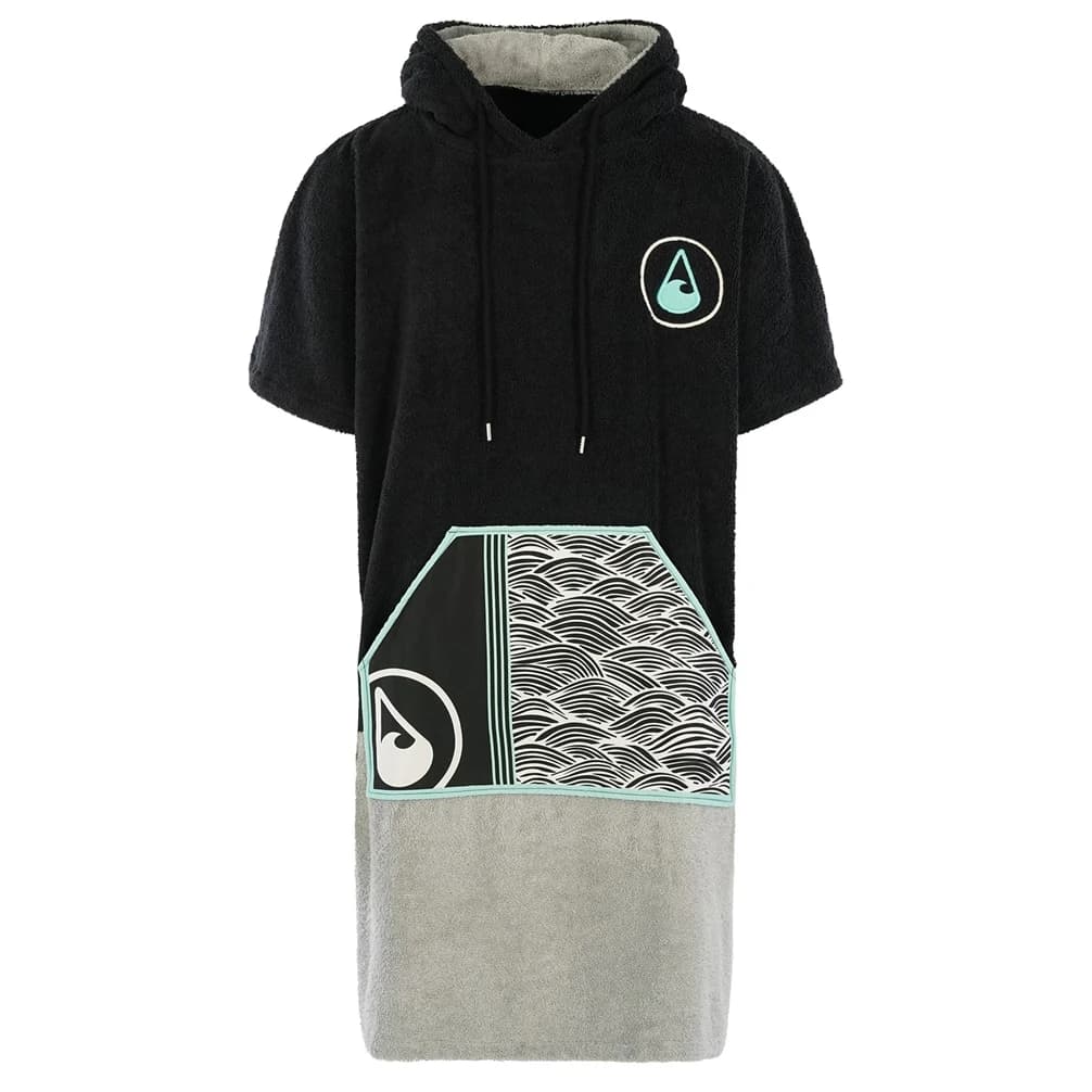 Пончо за сърф Wave hawaii Airlite Poncho Moledo Surf poncho - Schwarz / Grau