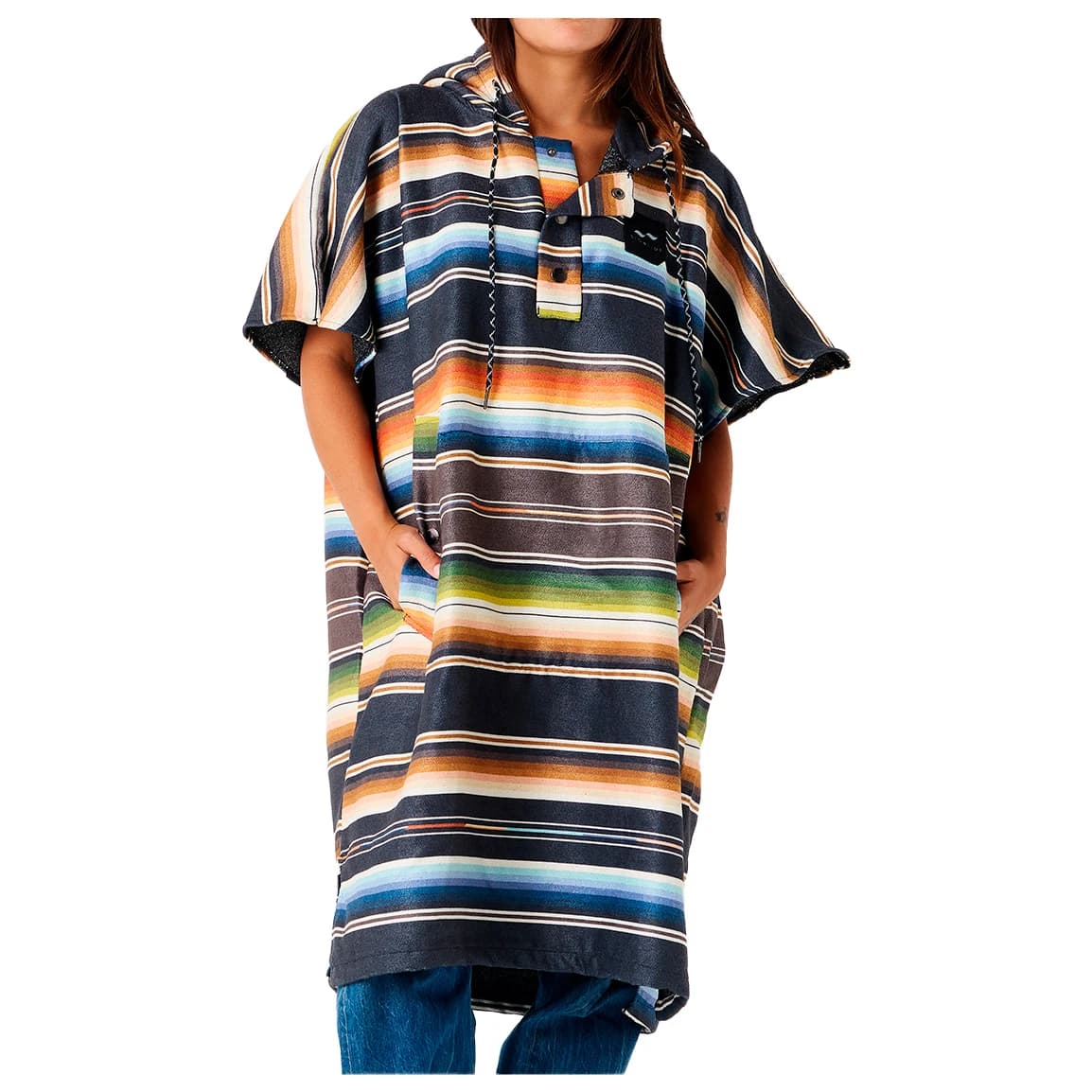 Пончо за сърф Slowtide Santana Performance Quick-Dry Poncho Surf poncho - Black