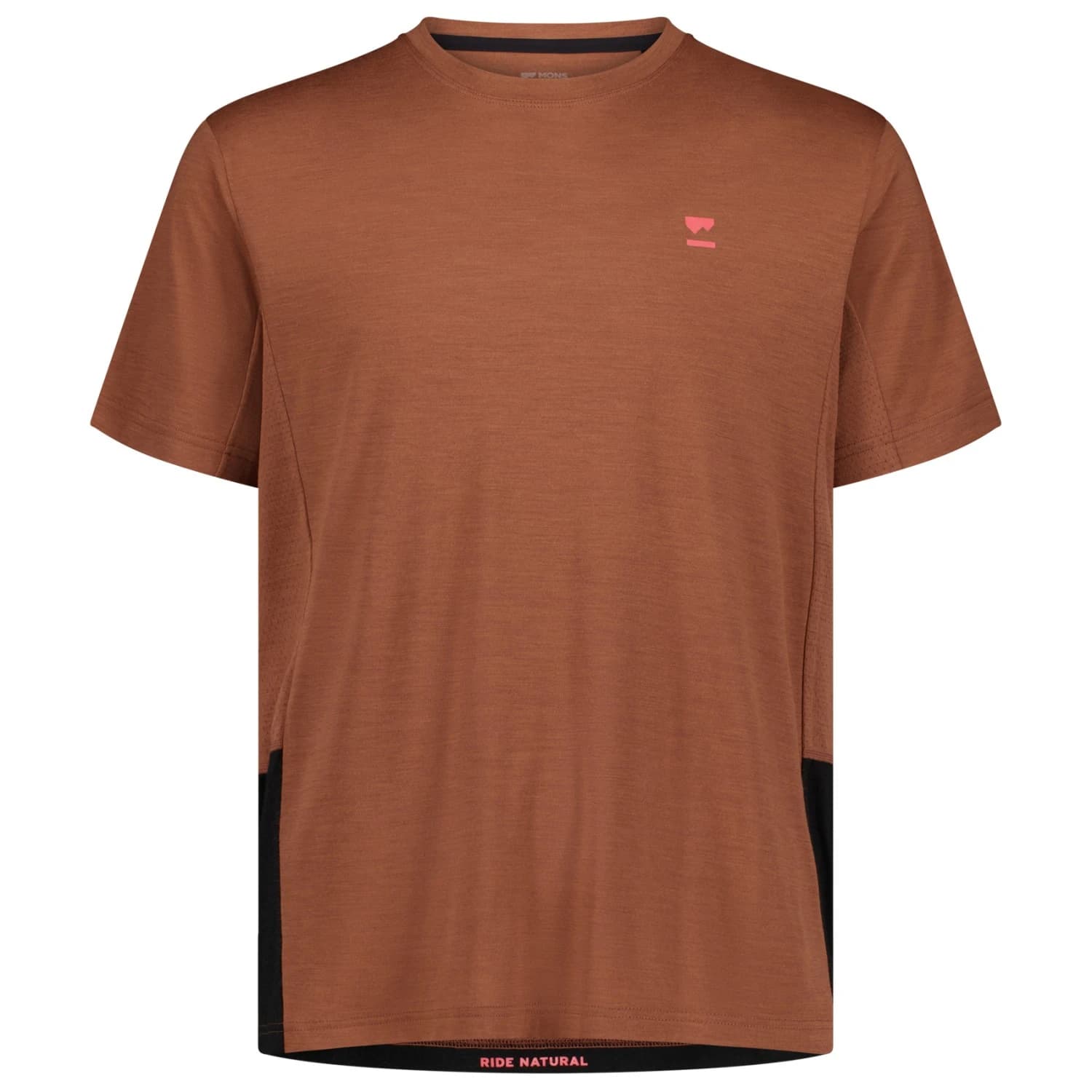 Мъжка фланелка с къс ръкав за колоездене Mons Royale Tarn Merino Shift T-Shirt Cycling jersey - Cinnamon / Black