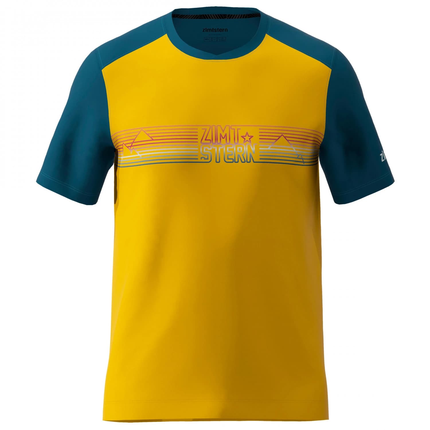 Мъжка фланелка с къс ръкав за колоездене Zimtstern Trailflowz Shirt S/S Cycling jersey - Burnt Yellow / French Navy