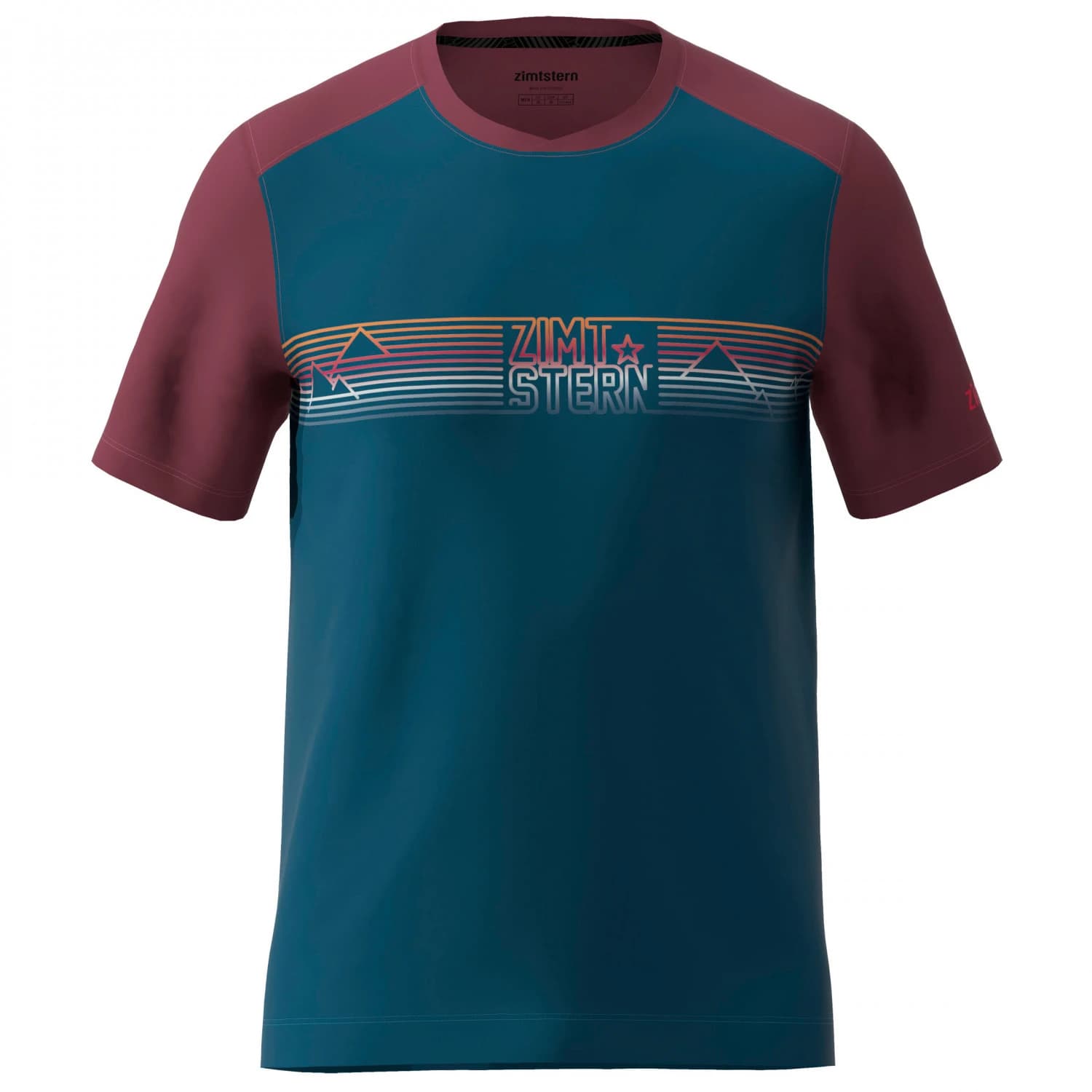 Мъжка фланелка с къс ръкав за колоездене Zimtstern Trailflowz Shirt S/S Cycling jersey - French Navy / Windsor Wine