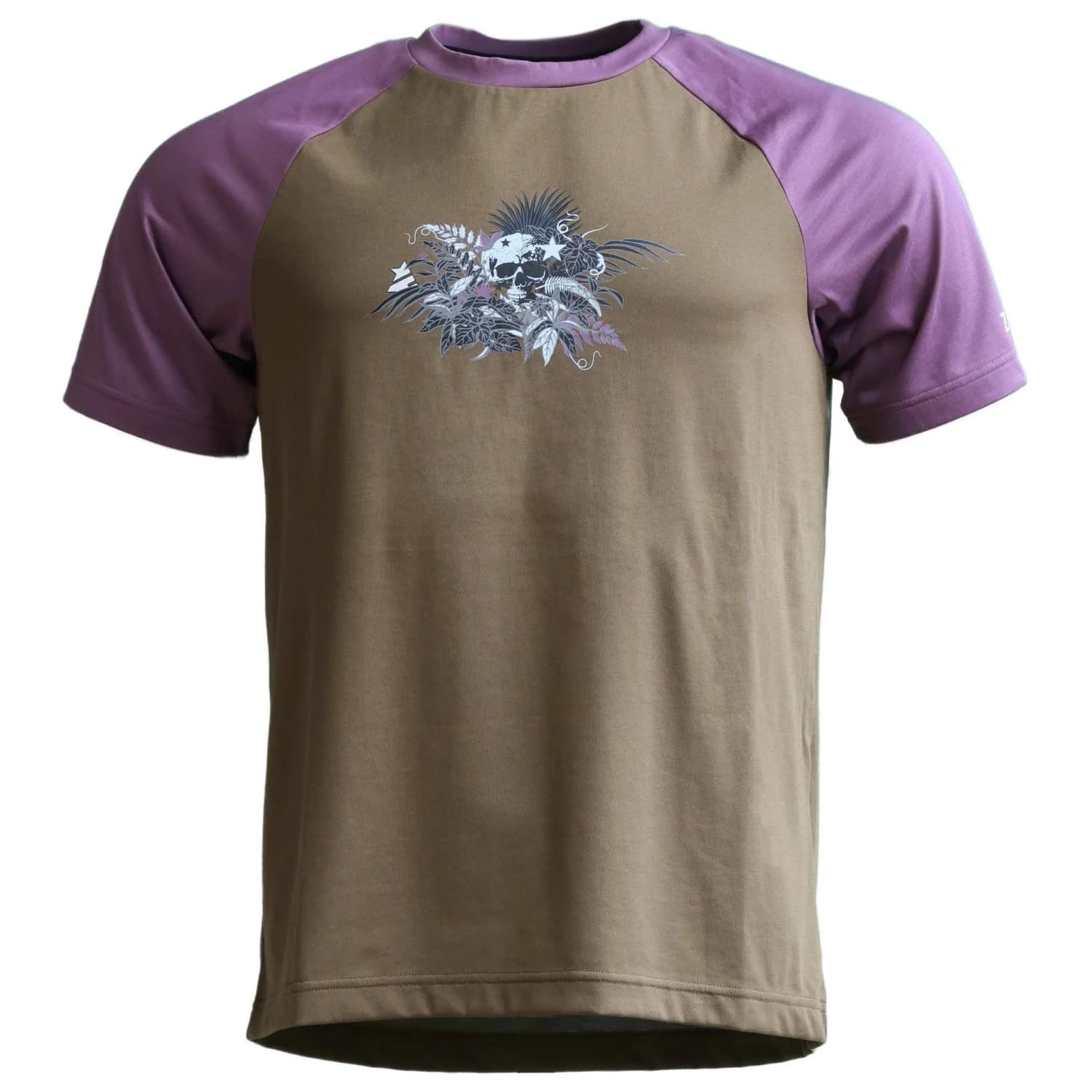 Мъжка фланелка с къс ръкав за колоездене Zimtstern Riderz MTB Tee S/S Cycling jersey - Military Olive / Berry