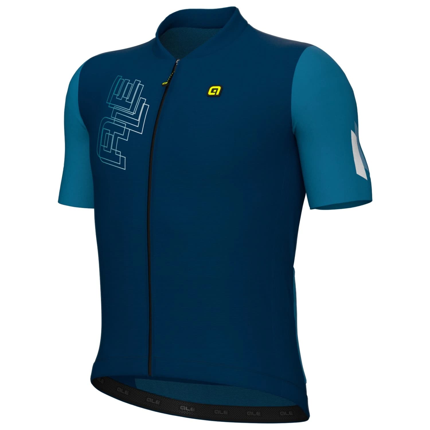 Мъжка фланелка с къс ръкав за колоездене Alé PR-E Follow Me Jersey Cycling jersey - Teal