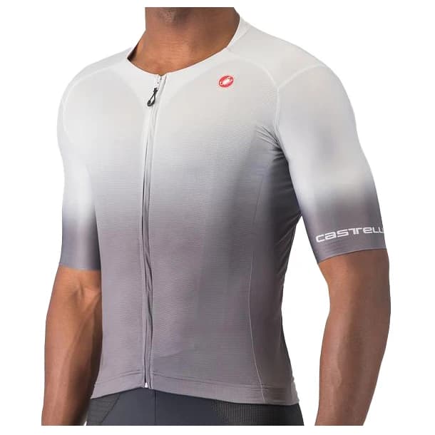 Фланелка с къс ръкав за колоездене Castelli UPF Jersey Cycling jersey - Silver Grey