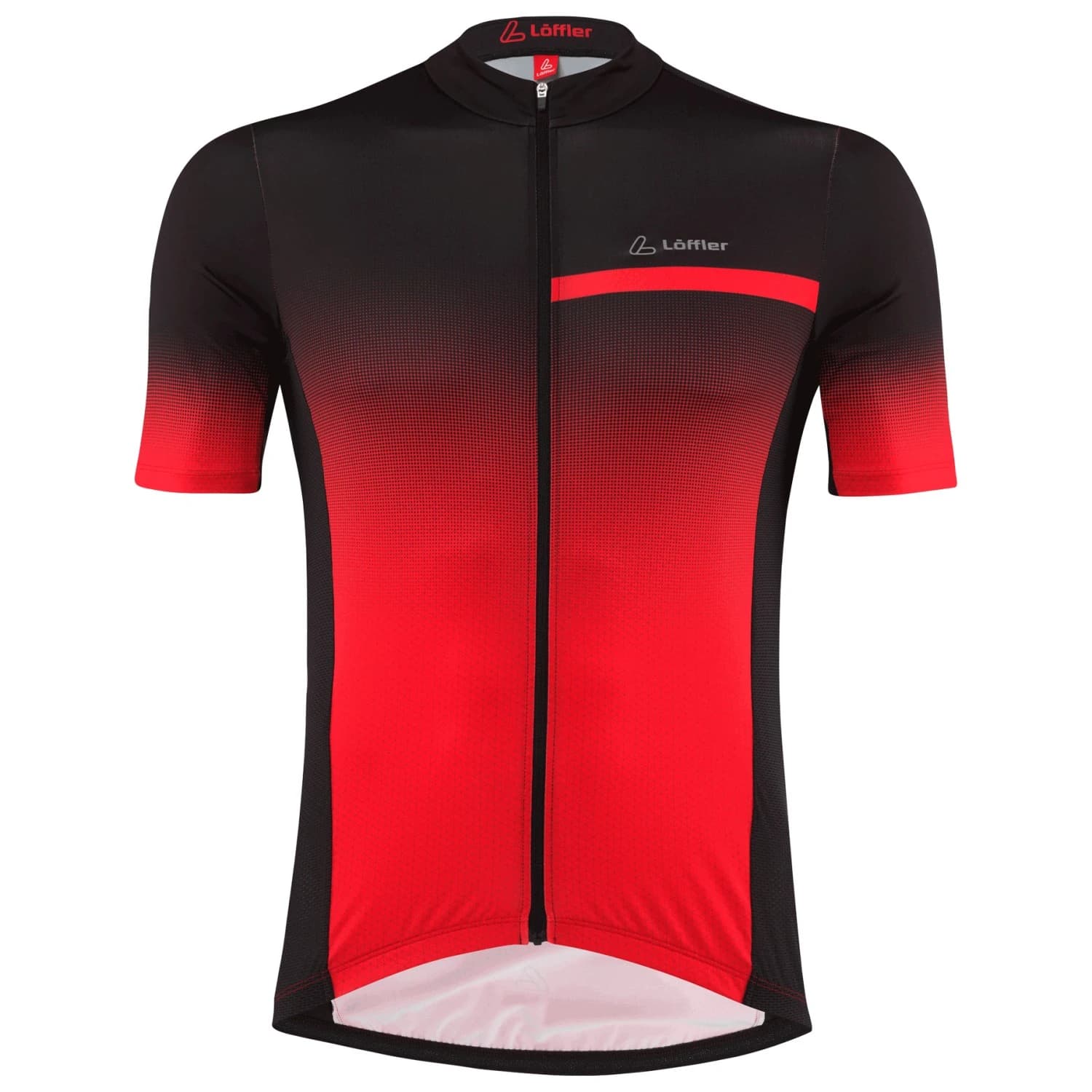 Мъжка фланелка с къс ръкав за колоездене Löffler Bike Jersey Full-Zip Coogan Mid Cycling jersey - Red
