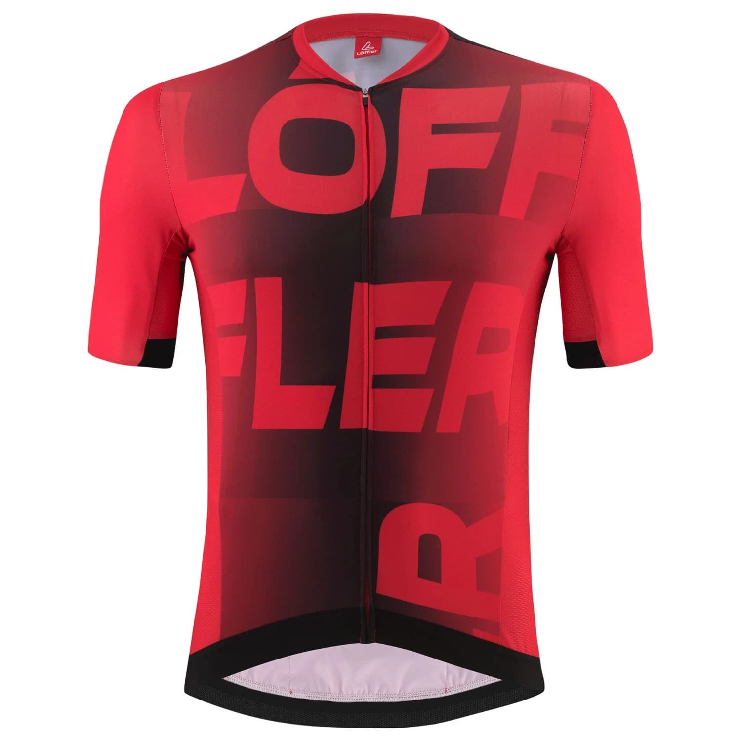 Мъжка фланелка с къс ръкав за колоездене Löffler Bike Jersey Full-Zip Signature Mid Cycling jersey - Red
