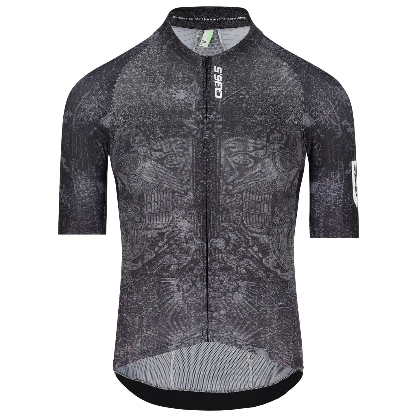 Мъжка фланелка с къс ръкав за колоездене Q36.5 Gregarius Pro Damask Jersey Cycling jersey - Black