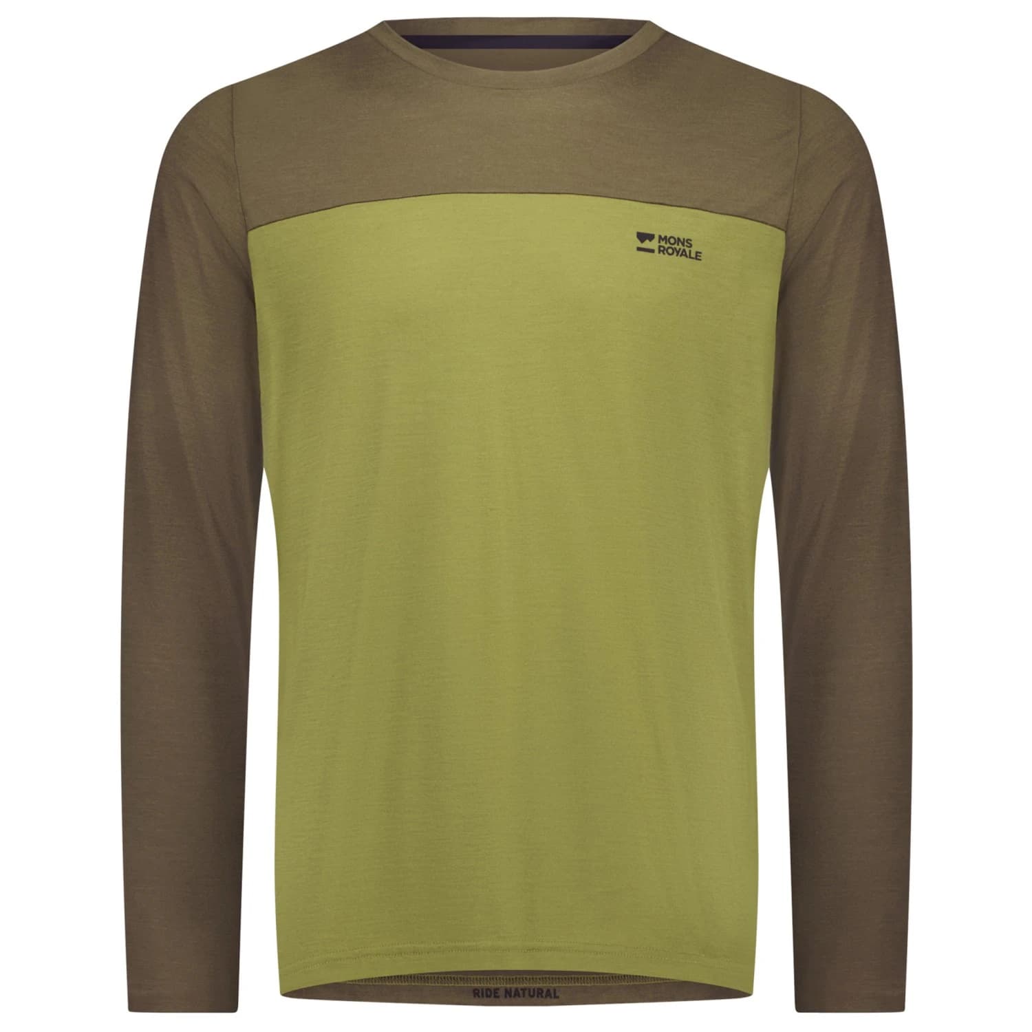 Мъжка фланелка с дълъг ръкав за колоездене Mons Royale Diversion Merino Bike Jersey L/S Cycling jersey - Fern / Olive