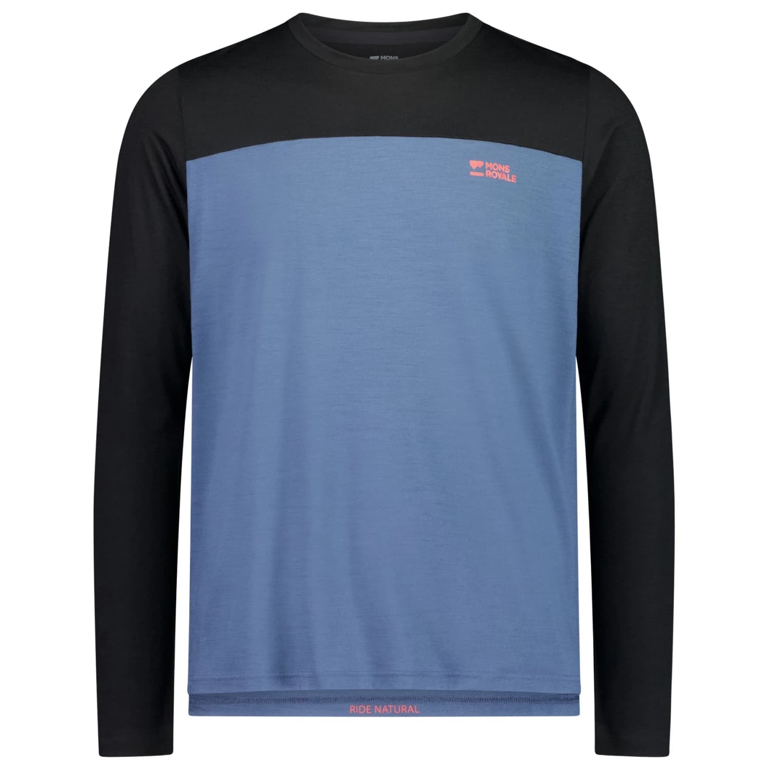 Мъжка фланелка с дълъг ръкав за колоездене Mons Royale Diversion Merino Bike Jersey L/S Cycling jersey - Orian Blue / Black