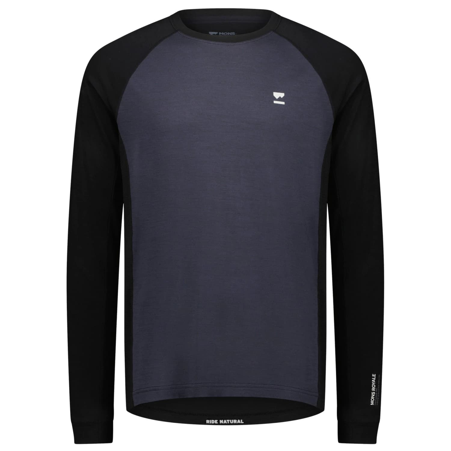 Мъжка фланелка с дълъг ръкав за колоездене Mons Royale Tarn Merino L/S Merino longsleeve - 9 Iron / Black