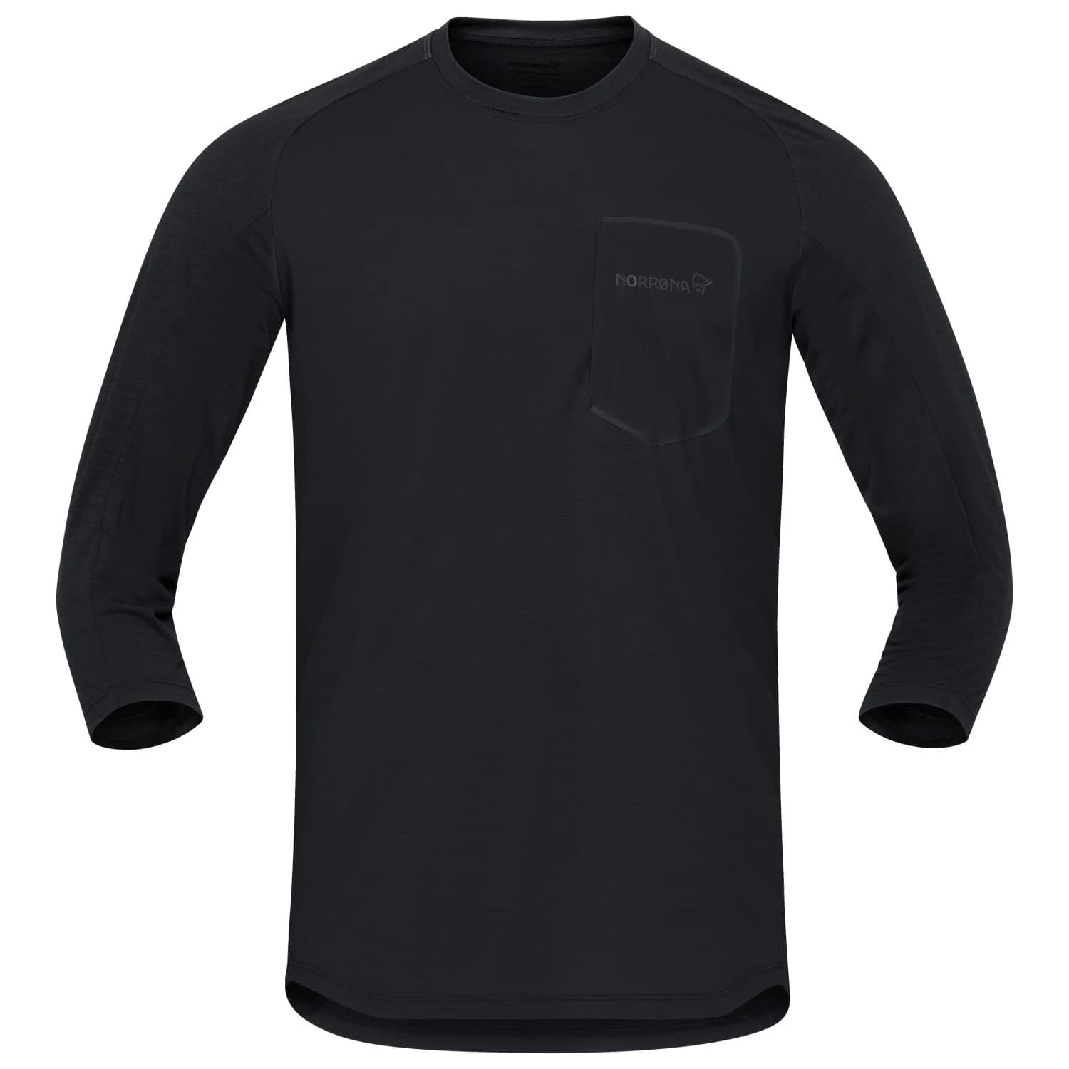 Мъжка фланелка с дълъг ръкав за колоездене Norrøna Skibotn Equaliser Merino 3/4 T-Shirt Cycling jersey - Caviar
