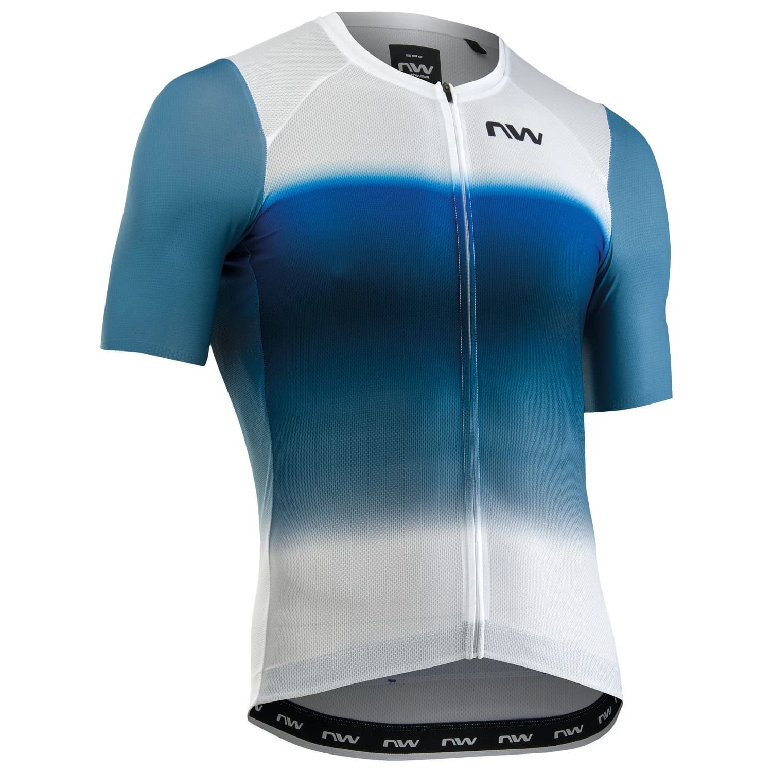 Мъжка фланелка с къс ръкав за колоездене Northwave Blade Air Jersey Short Sleeve Cycling jersey - White / Blue