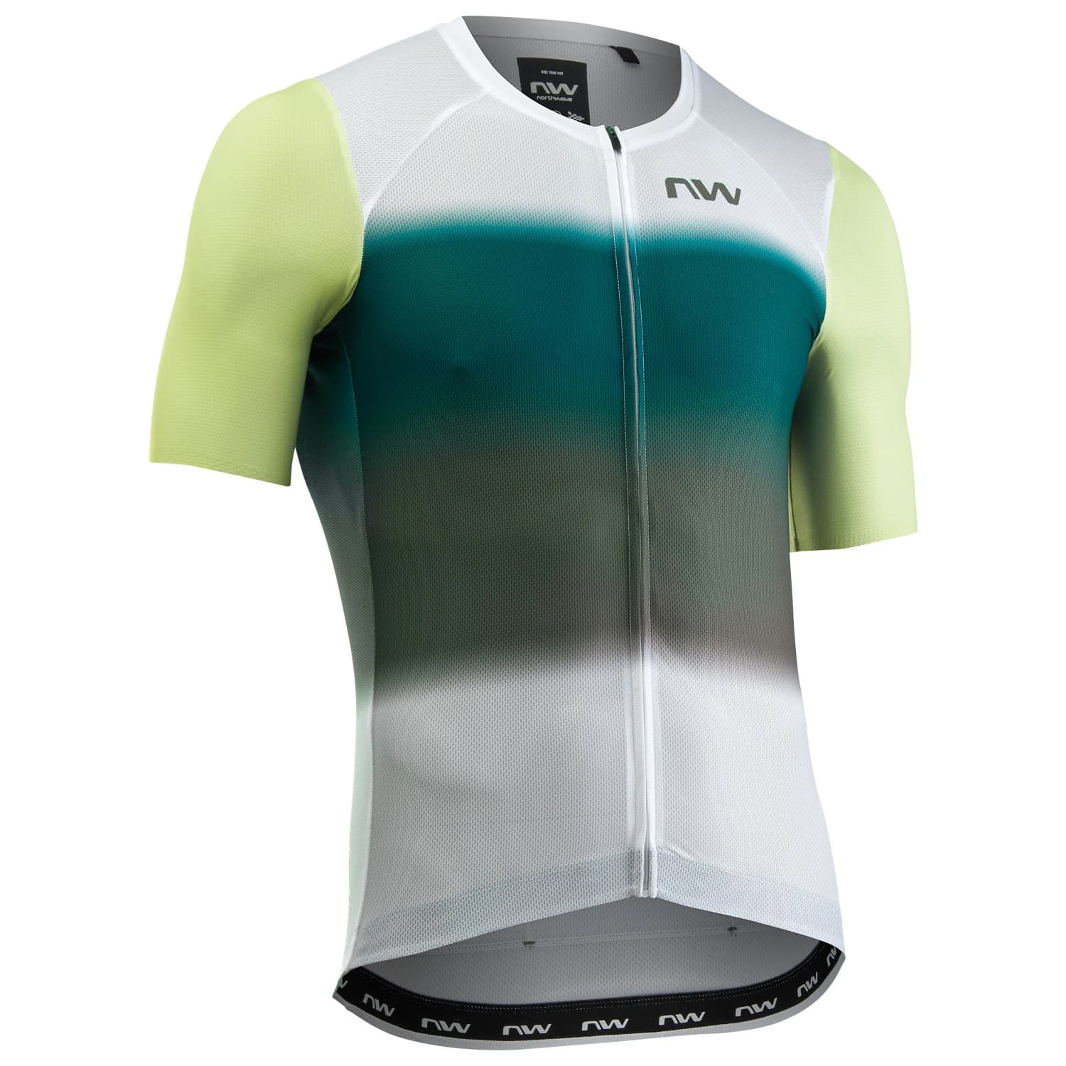 Мъжка фланелка с къс ръкав за колоездене Northwave Blade Air Jersey Short Sleeve Cycling jersey - White / Cool Matcha