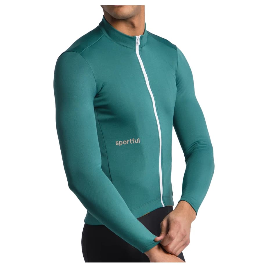 Мъжка фланелка с дълъг ръкав за колоездене Sportful Classic Thermal Jersey Cycling jersey - Smoky Emerald