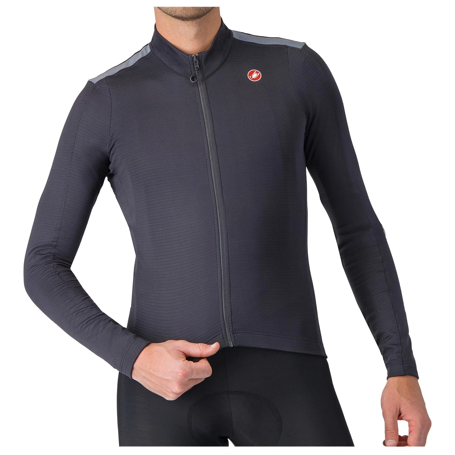 Мъжка фланелка с дълъг ръкав за колоездене Castelli Puro 4 Jersey Cycling jersey - Dark Grey