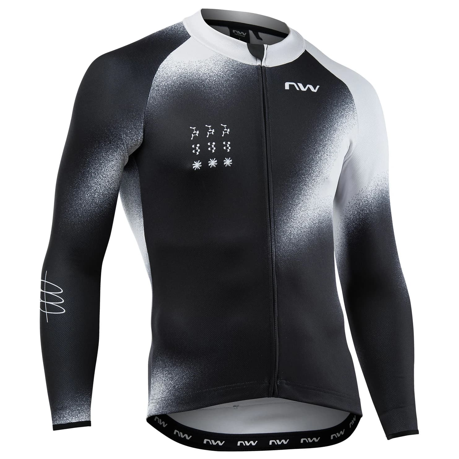 Фланелка с дълъг ръкав за колоездене Northwave Blade Jersey L/S Cycling jersey - Black / Light Grey