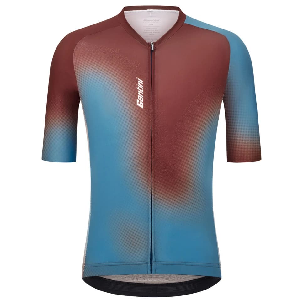 Фланелка с къс ръкав за колоездене Santini Aura S/S Jersey Cycling jersey - Cioccolato