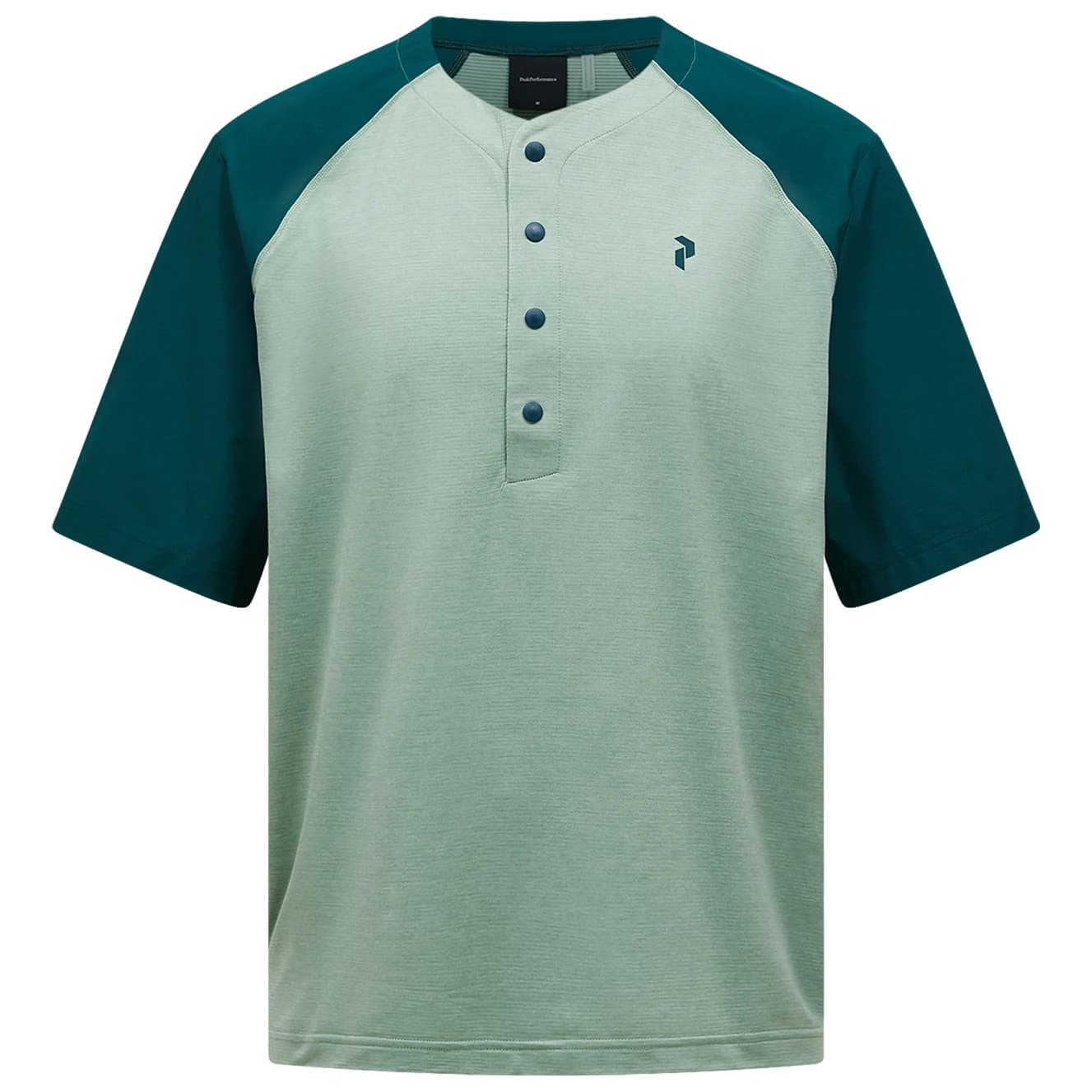Мъжка фланелка с къс ръкав за колоездене Peak Performance Trail Snap Henley S/S Cycling jersey - Green Valley
