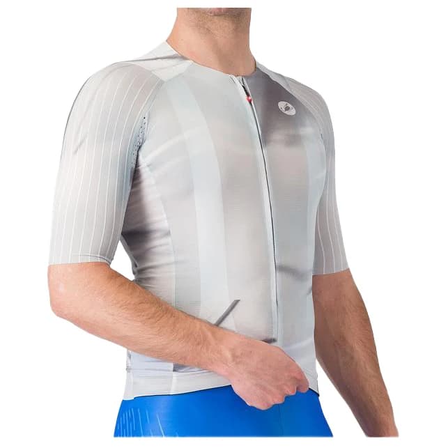 Мъжка фланелка с къс ръкав за колоездене Castelli Aero Race 8S Jersey Cycling jersey - Silver Gray / Smoky Gray