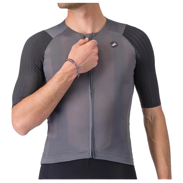 Мъжка фланелка с къс ръкав за колоездене Castelli Aero Race 8S Jersey Cycling jersey - Smoky Gray