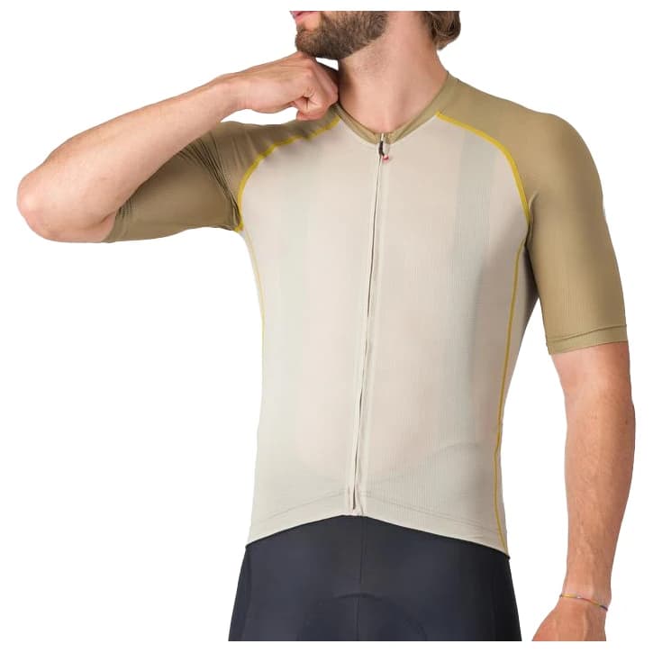 Мъжка фланелка с къс ръкав за колоездене Castelli Unlimited Endurance 3 Jersey Cycling jersey - Silver Moon / Elmwood / Mango Moji