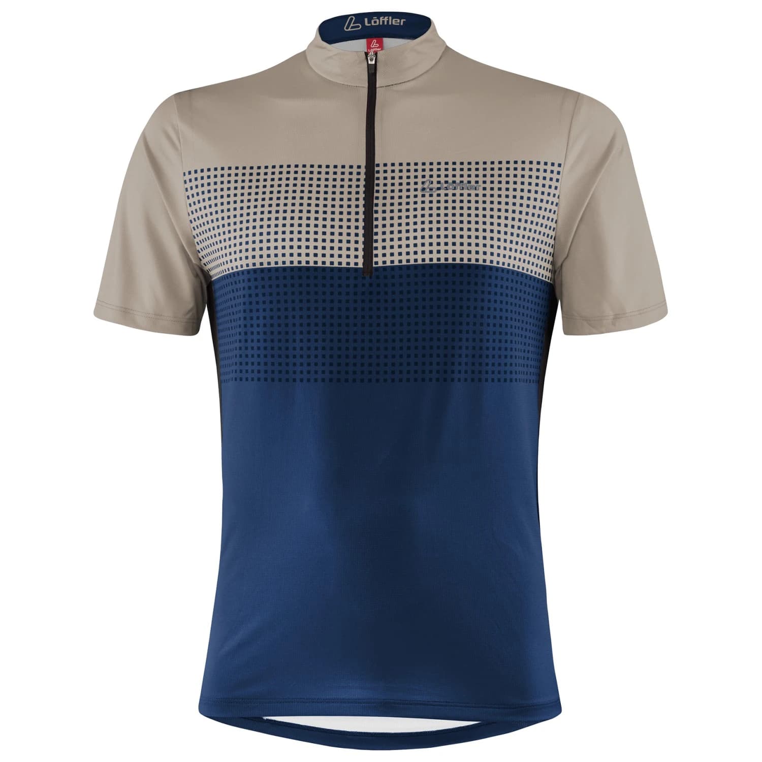 Мъжка фланелка с къс ръкав за колоездене Löffler Bike Shirt Half-Zip Sparta Cycling jersey - Sahara